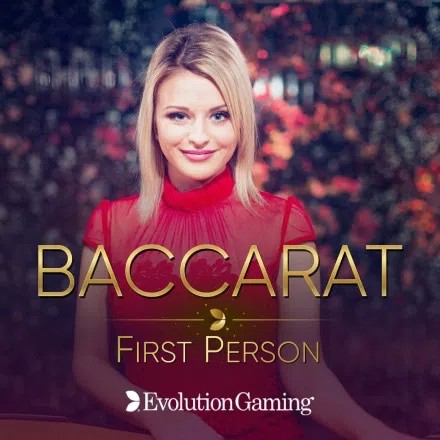 First Person Baccarat slot visual from Evolution available on fenikss-casino-lv.com