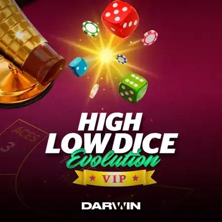Official Table Games logo: High Low Dice Evolution VIP by Darwin Gaming at Fenikss Casino
