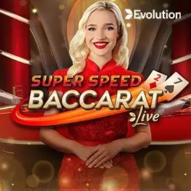 Super Speed Baccarat slot visual from Evolution available on fenikss-casino-lv.com